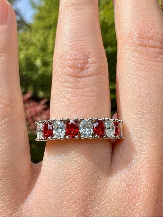 Jewelry - 2.34 ct Red & White Moissanite Ring